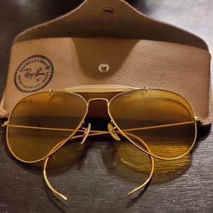 Vintage 1960s Ray Ban Shooters Aviator Sunglasses with case